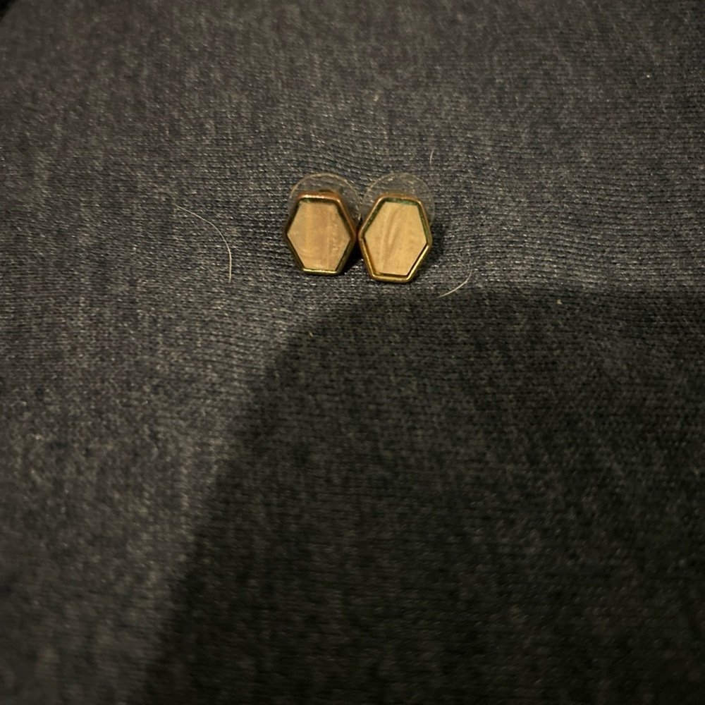 Hexagon Gold-Tone Men’s Stud Cufflinks